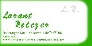 lorant melczer business card